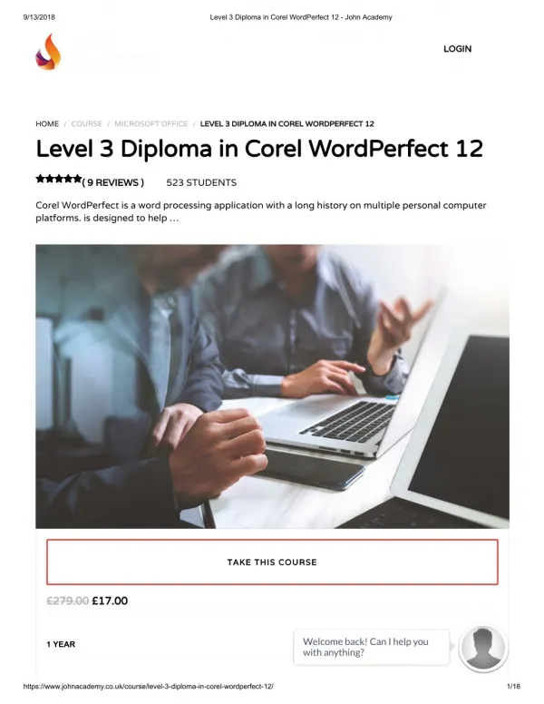 Level 3 Diploma in Corel WordPerfect 12 - john Academy