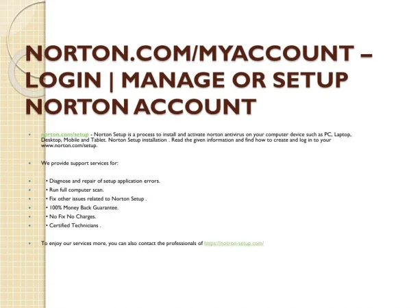 norton com myaccount login manage or setup norton account