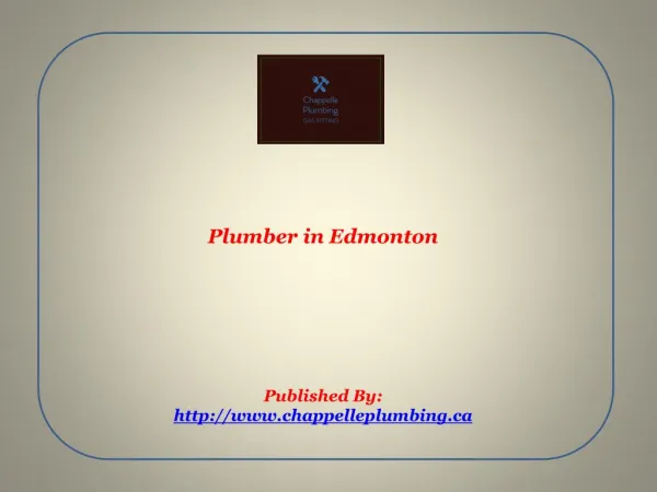 Plumber in Edmonton