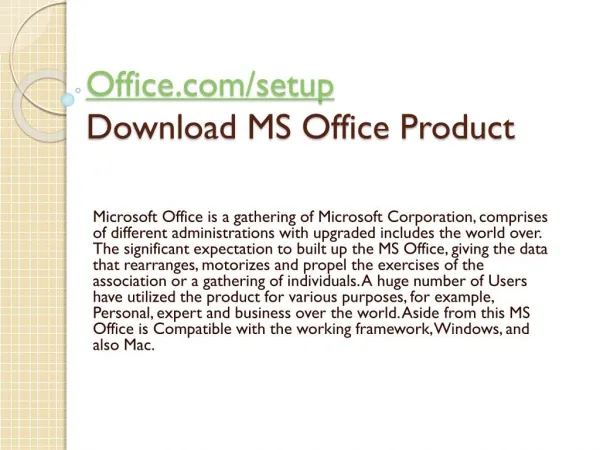 OFFICE.COM/SETUP INSTALL AND ACTIVATE OFFICE ACCOUNT