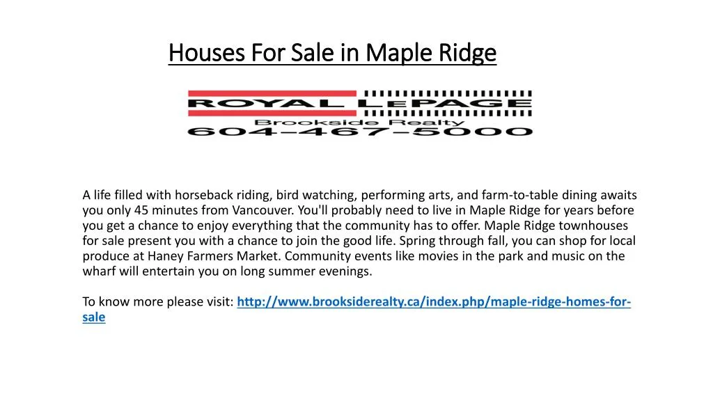 houses f or s ale in maple ridge