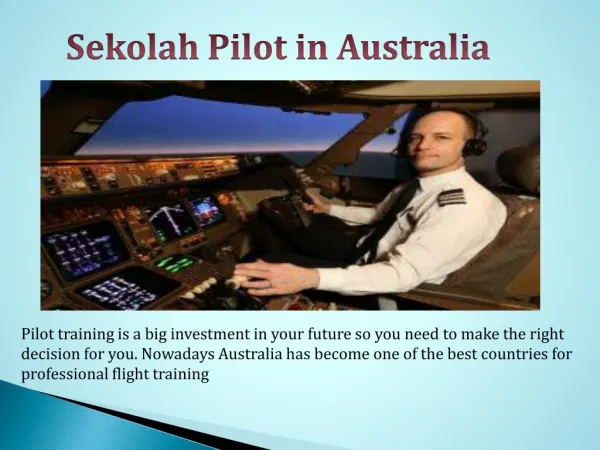 Best Sekolah Pilot Training in Australia