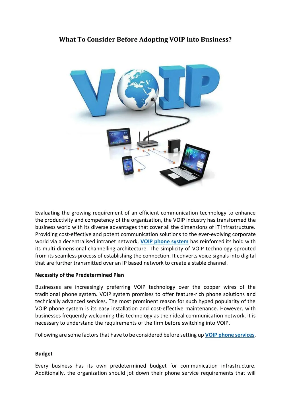 what to consider before adopting voip into