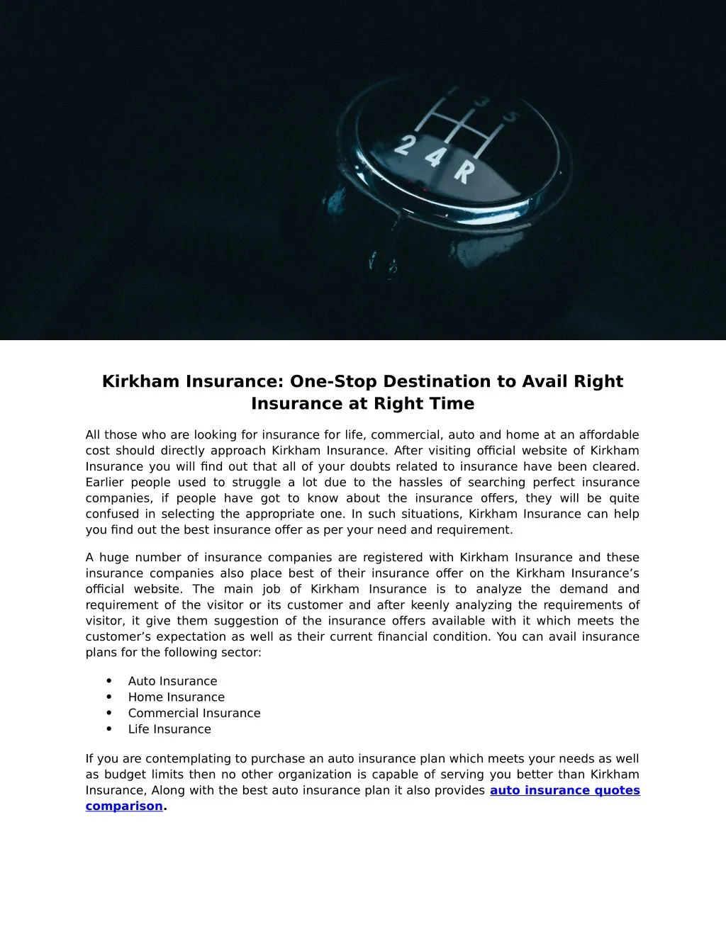 kirkham insurance one stop destination to avail