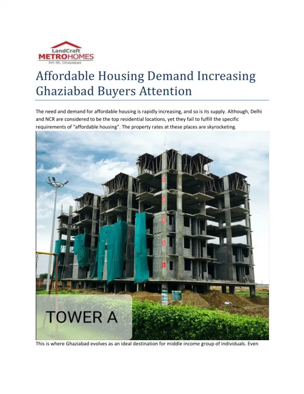 Affordable Housing Demand Increasing Ghaziabad Buyers Attention