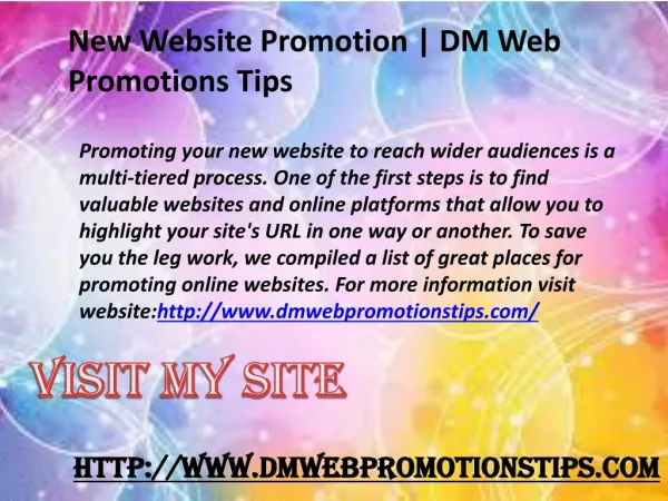 new website promotion dm web promotions tips