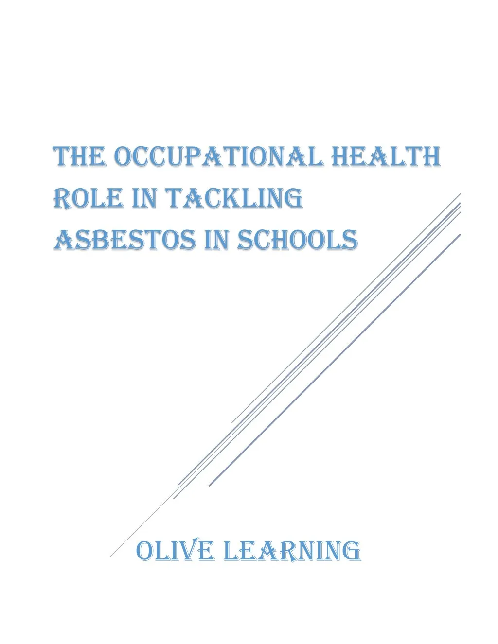 the occupational health role in tackling asbestos