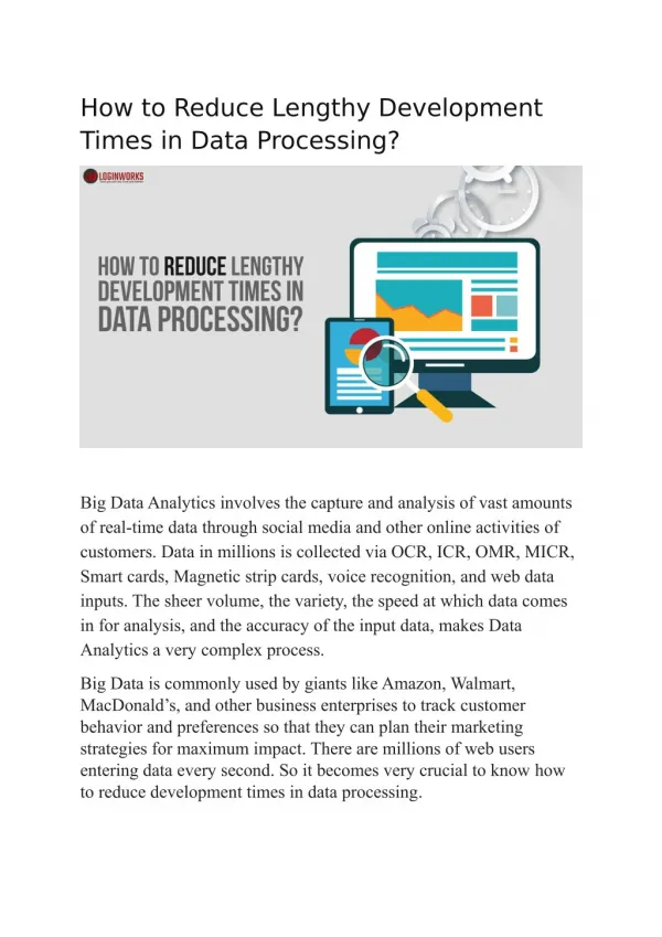 Data Processing Services - Role of Data Processing