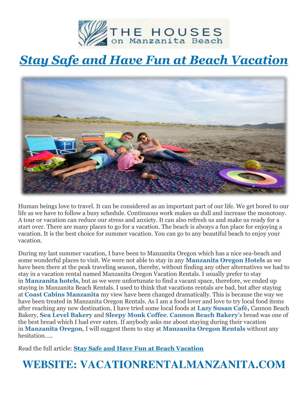stay safe and have fun at beach vacation