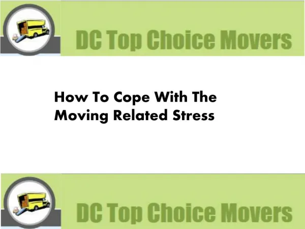 How to cope with the moving related stress