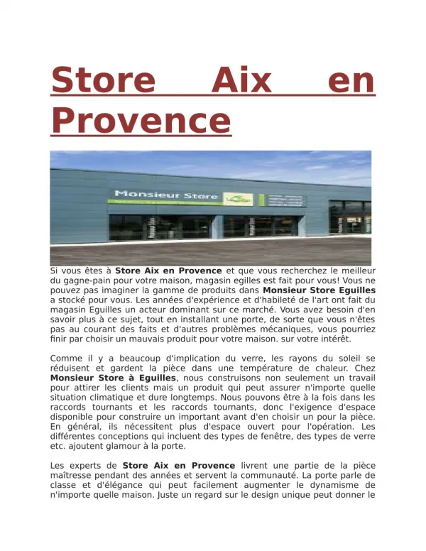 store aix en provence