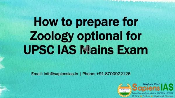 How to prepare for Zoology optional for UPSC IAS Mains Exam