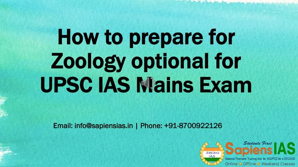 how to prepare for zoology optional for upsc ias mains exam