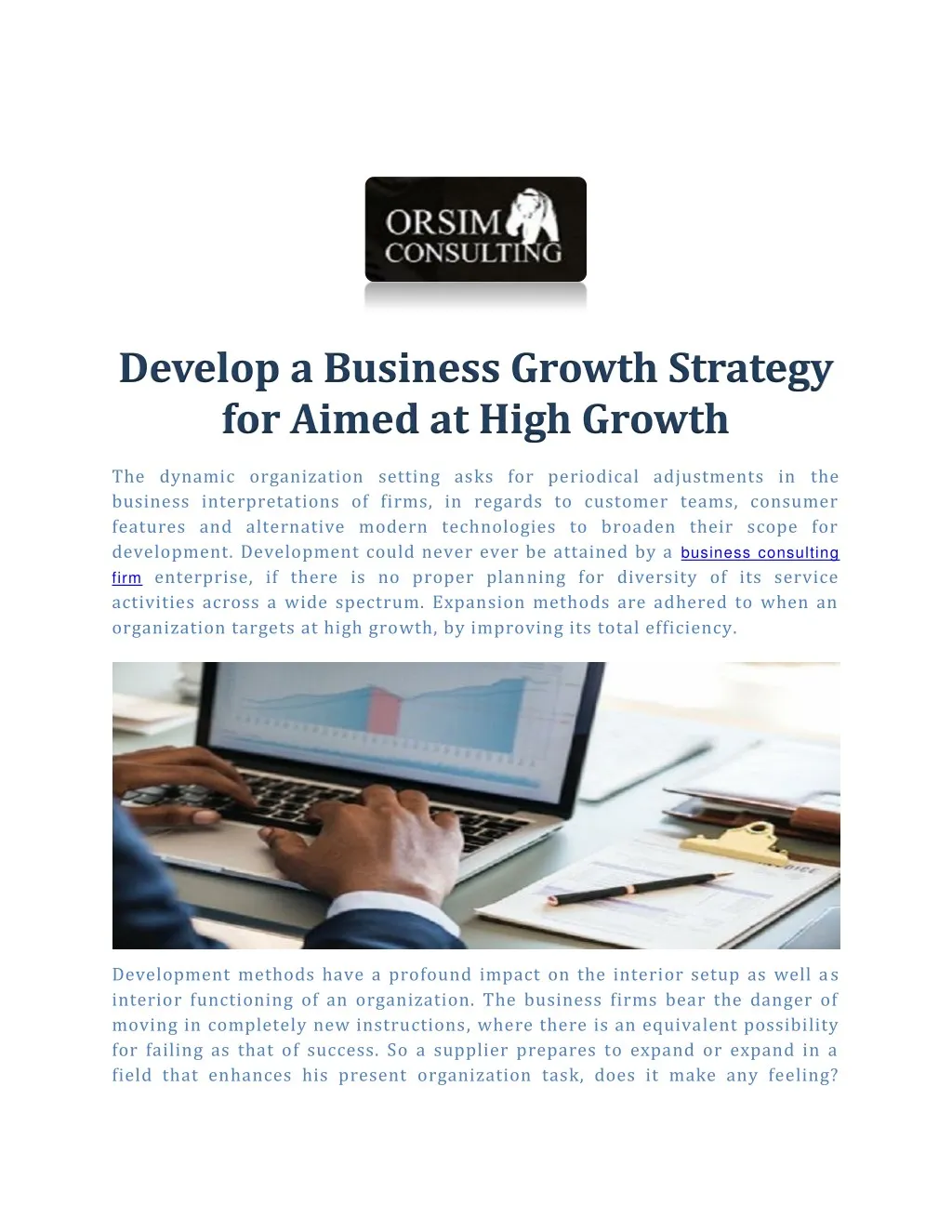 develop a business growth strategy for aimed