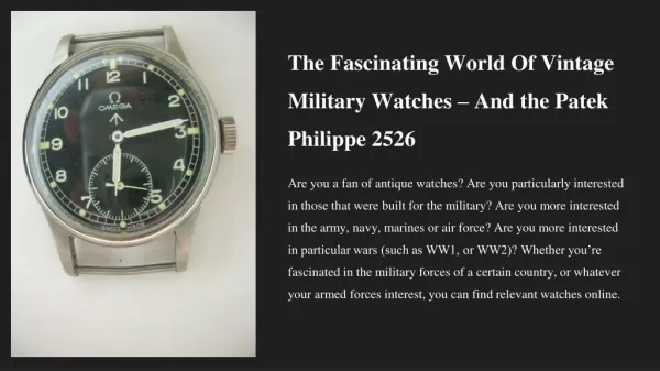 Vintage military watches for sale
