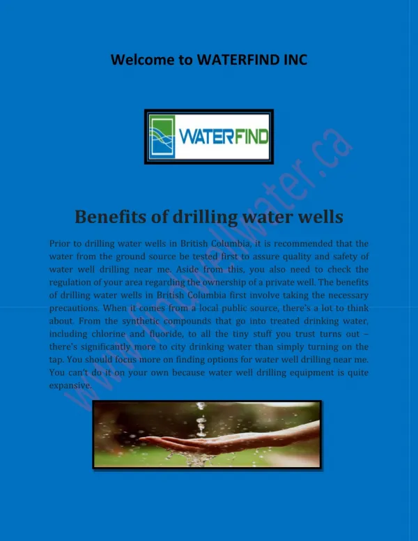 water well drilling equipment, drilling water wells in British Columbia, water well drilling near me