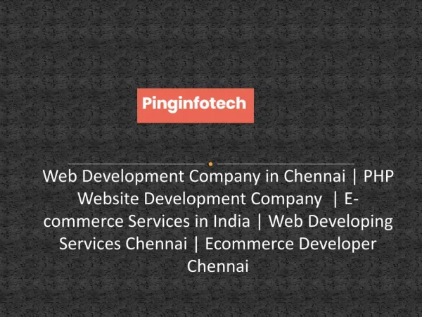 PHP Website Development Company - Pinginfotech