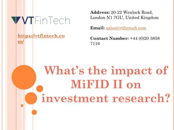 What’s the impact of MiFID II on investment research? | VT Fintech