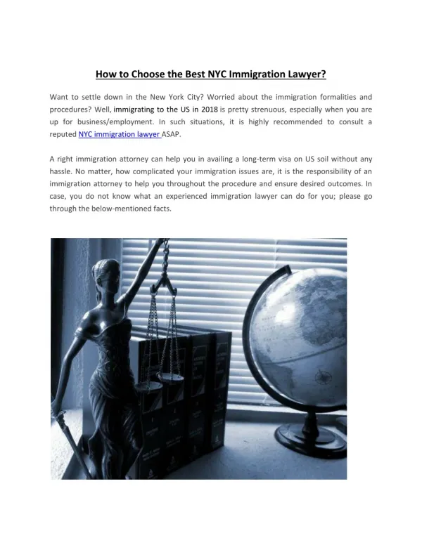 How to Choose the Best NYC Immigration Lawyer?