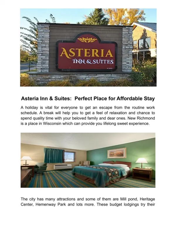Experience New Richmond Fine Hospitality at Grand Asteria Inn & Suites