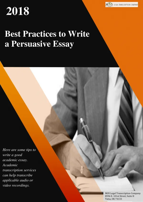 Best Practices to Write a Persuasive Essay