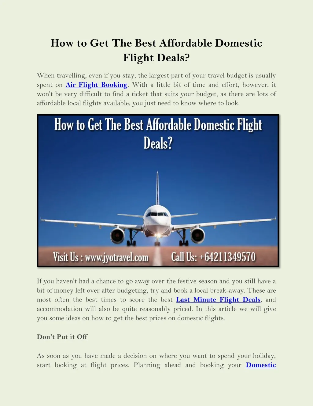 how to get the best affordable domestic flight