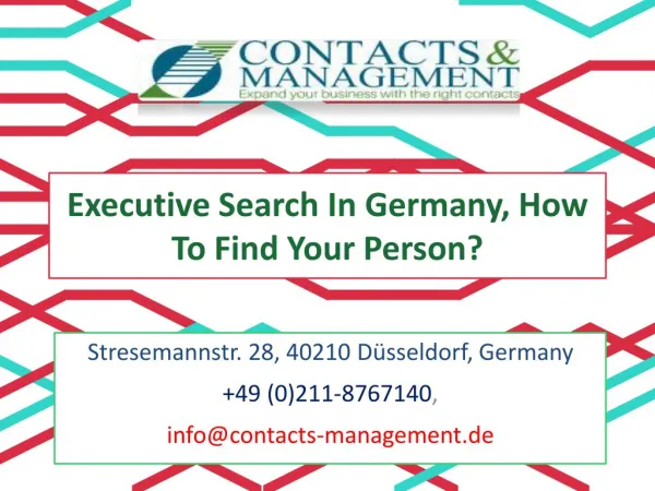 Executive Search In Germany, How To Find Your Person?