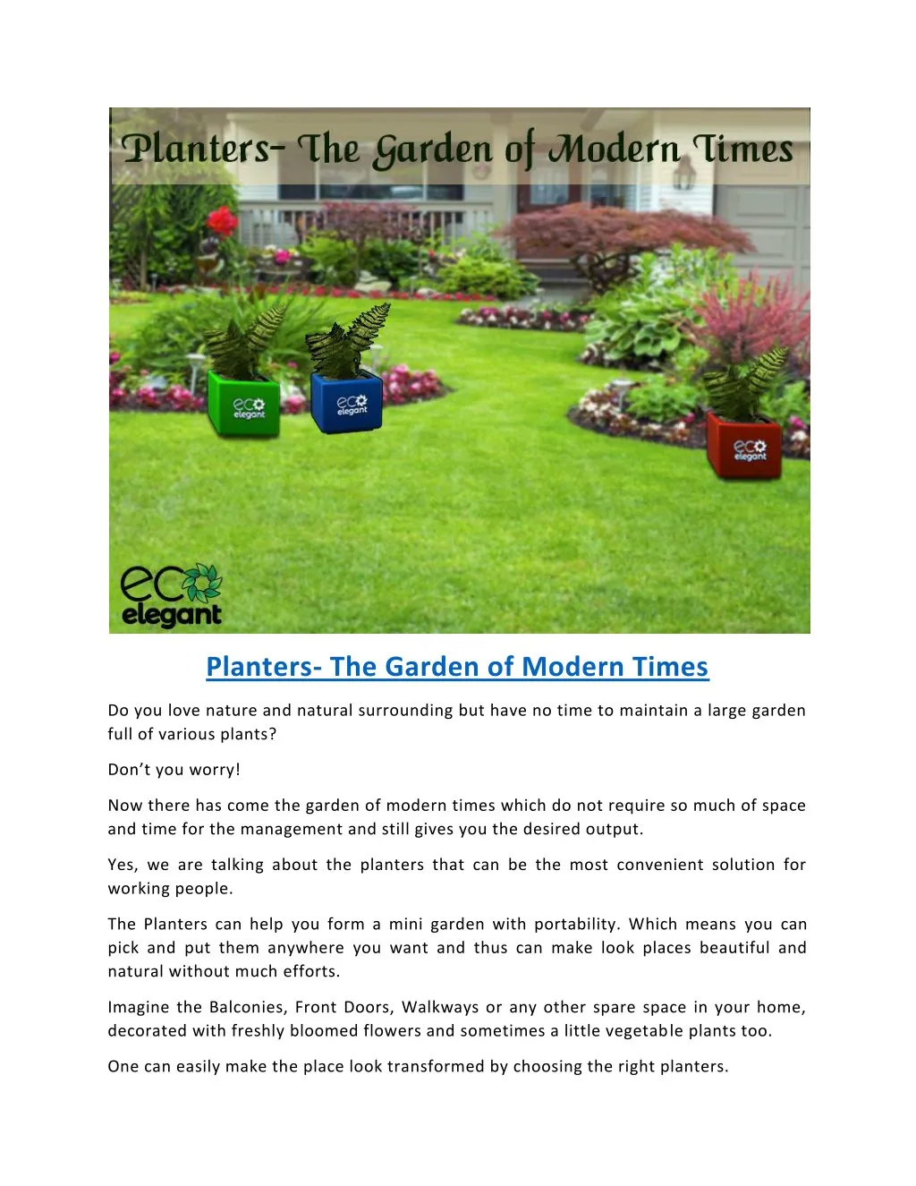 planters the garden of modern times