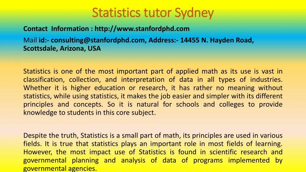 statistics tutor sydney