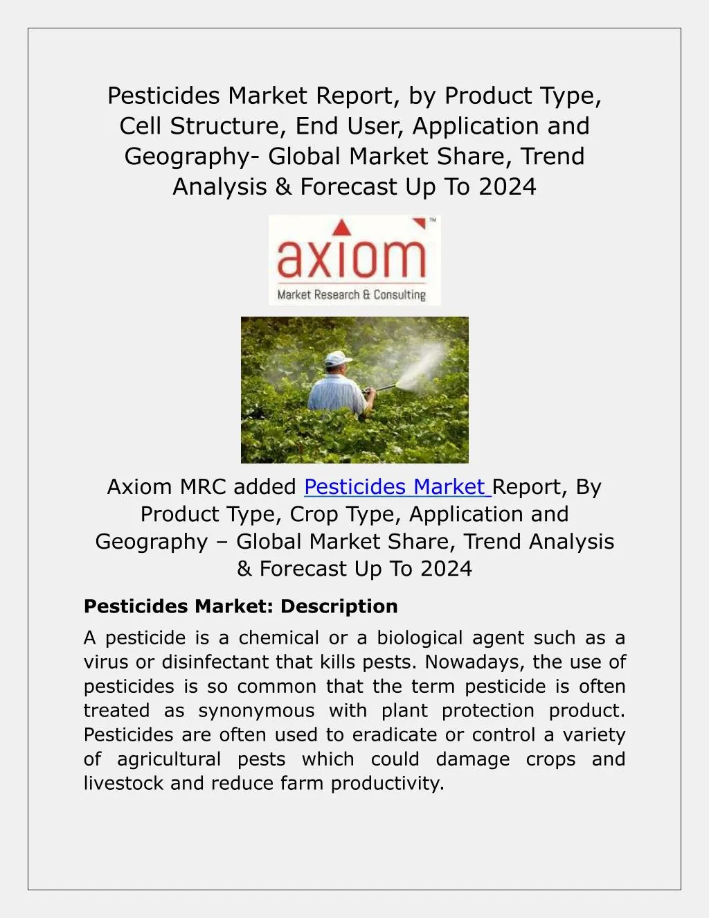 pesticides market report by product type cell