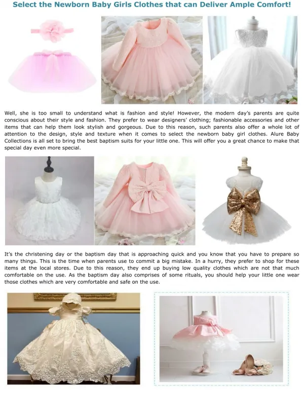 Select the Newborn Baby Girls Clothes that can Deliver Ample Comfort!