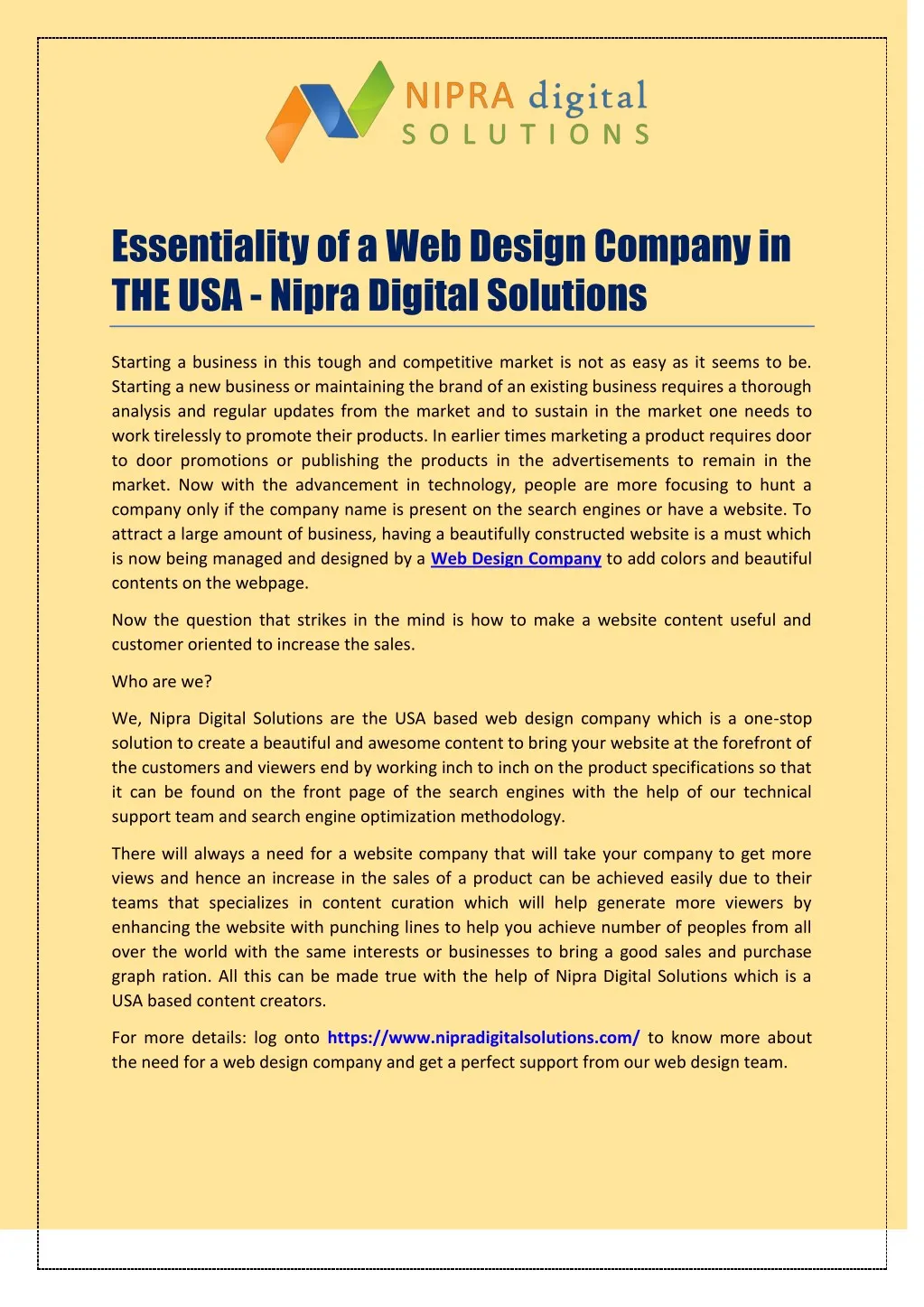 essentiality of a web design company