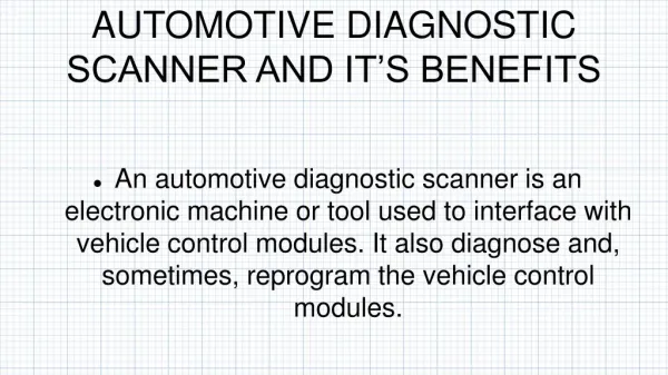 Benefits Of Diagnostic Scan Tool