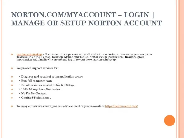 norton com myaccount login manage or setup norton account