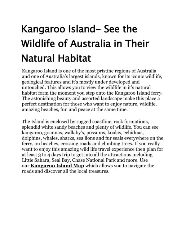 Kangaroo Island- See the Wildlife of Australia in Their Natural Habitat