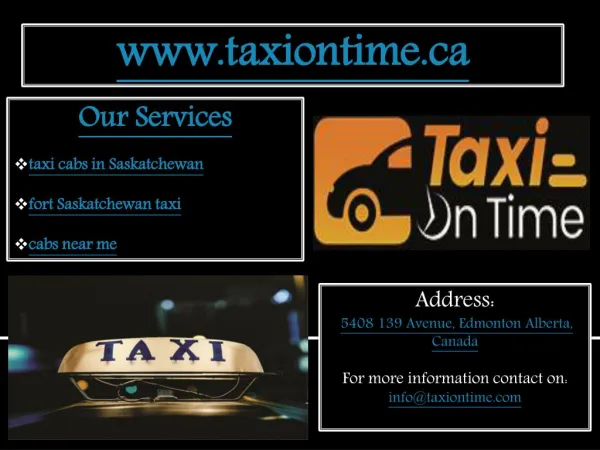 Taxi On Time: The Best Cab Service in Fort Saskatchewan
