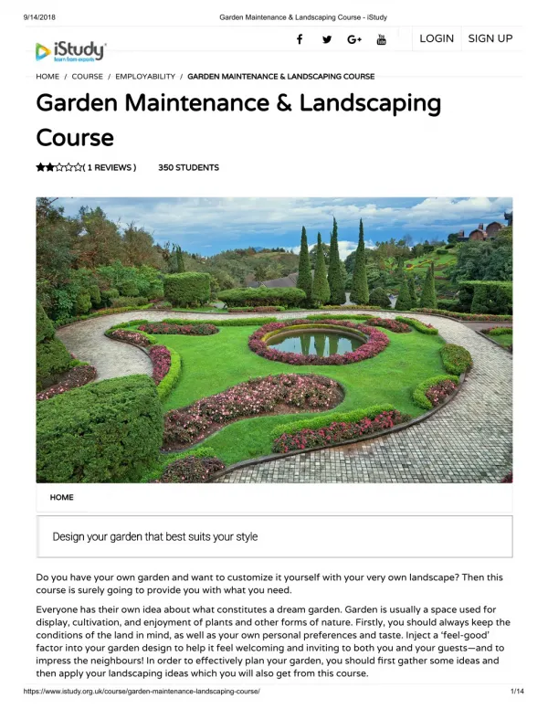 Garden Maintenance & Landscaping Course - istudy