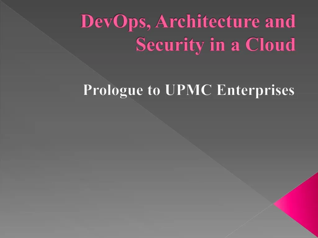 devops architecture and security in a cloud