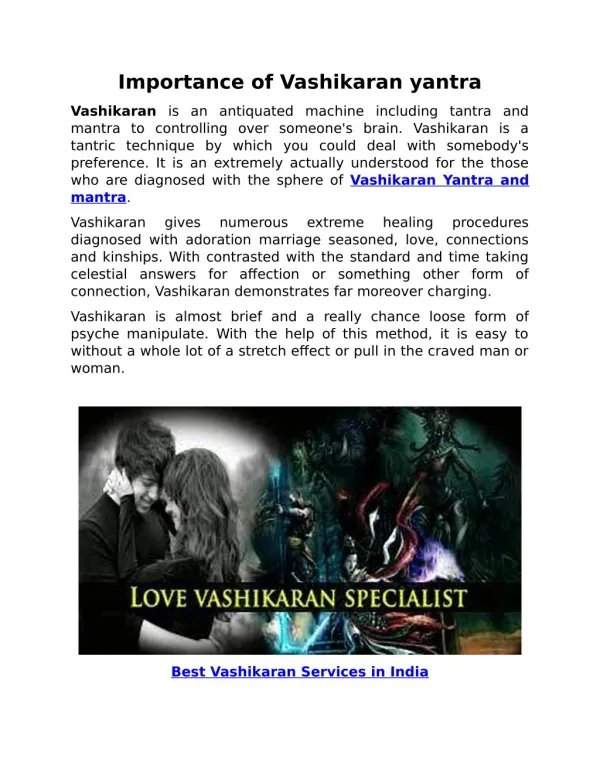 Importance of Vashikaran yantra