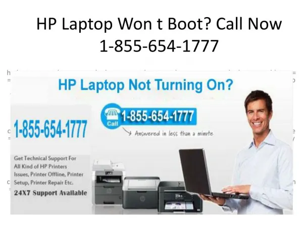HP Laptop Won t Boot ? Call Now 1-855-654-1777
