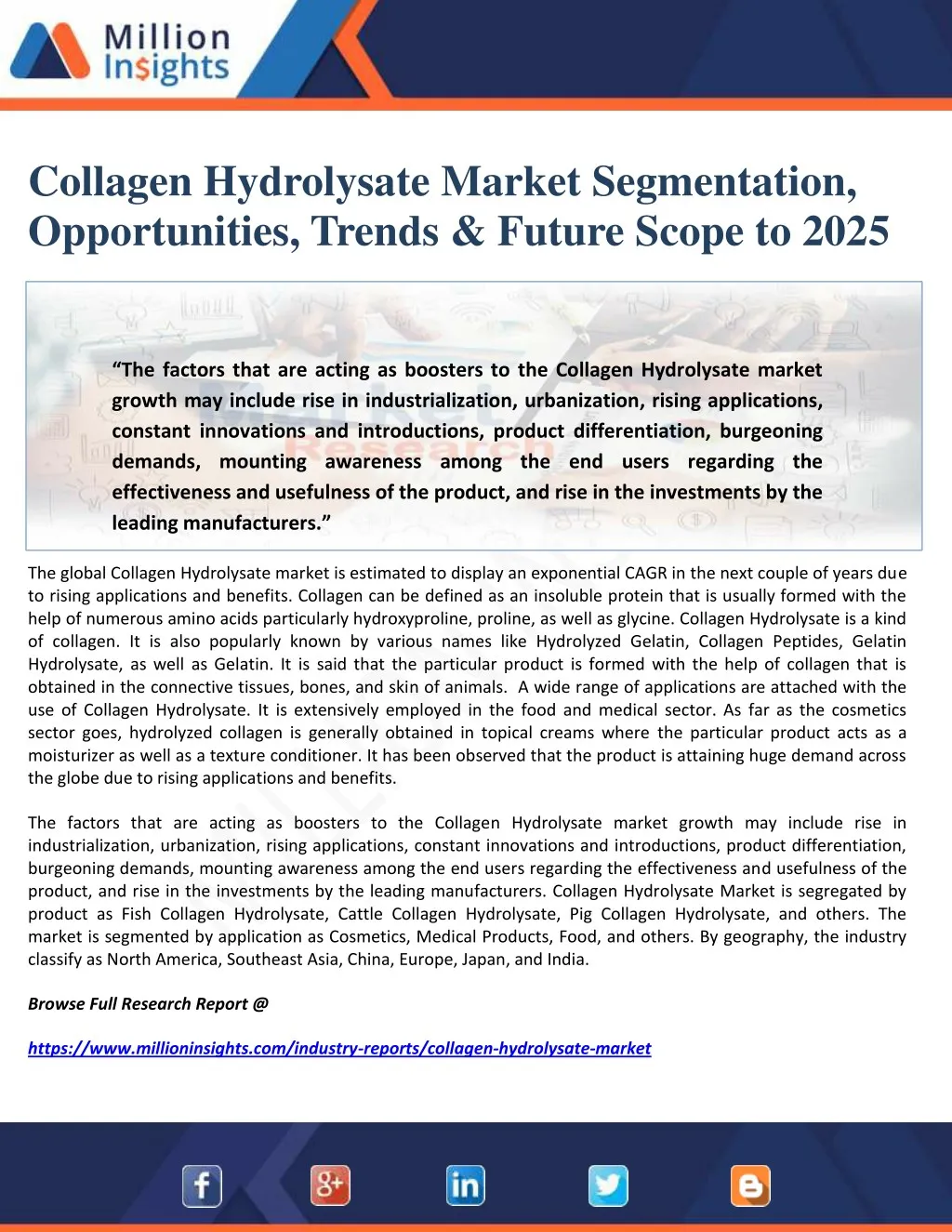 collagen hydrolysate market segmentation