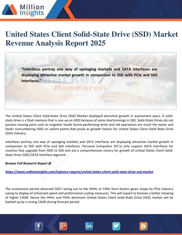 United States Client Solid-State Drive (SSD) Market Revenue Analysis Report 2025