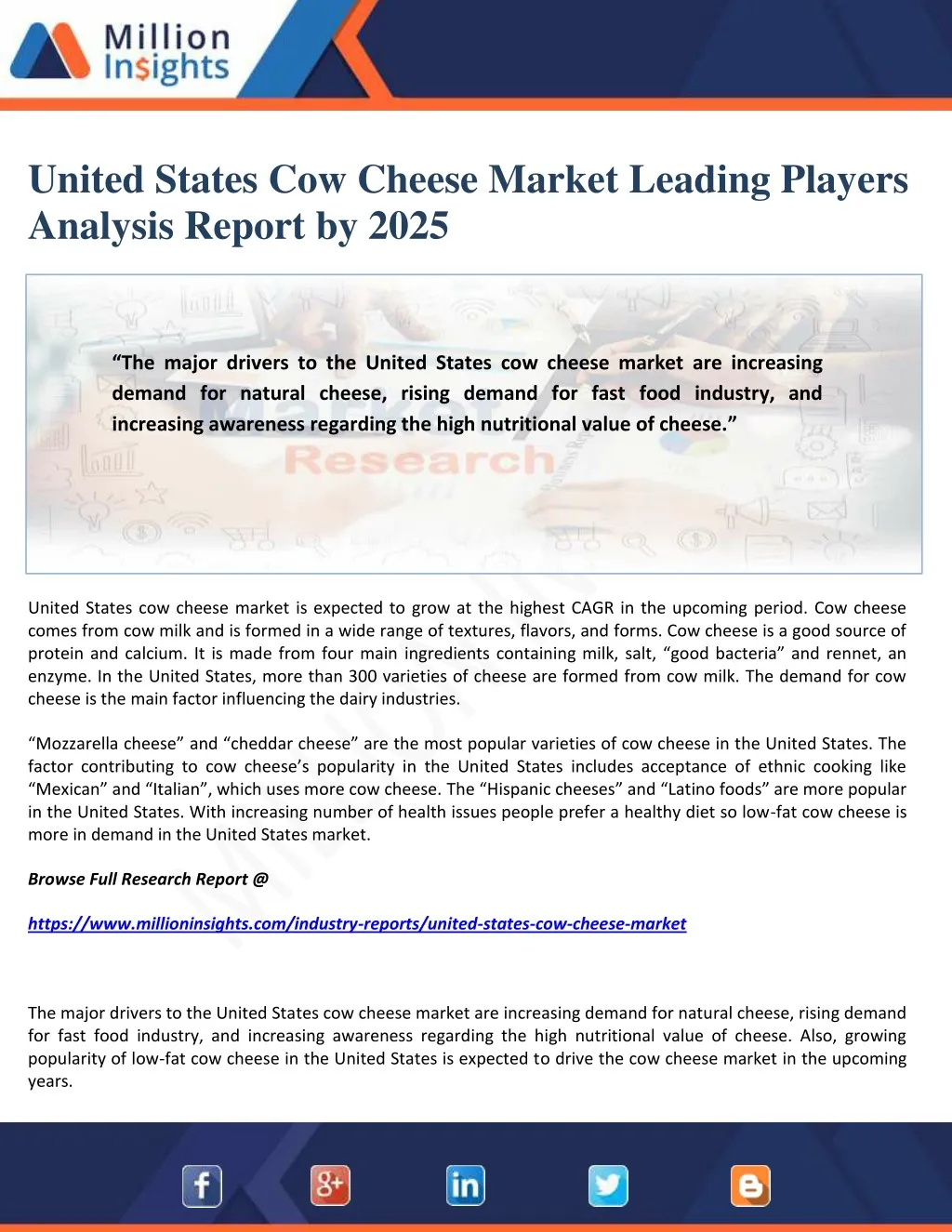 united states cow cheese market leading players