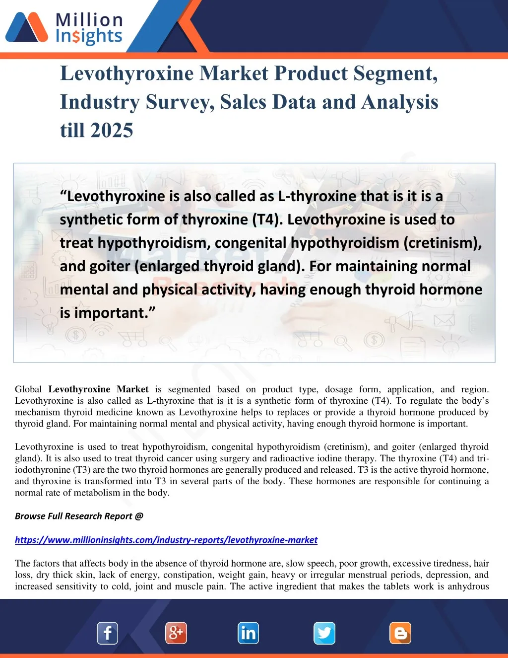 levothyroxine market product segment industry