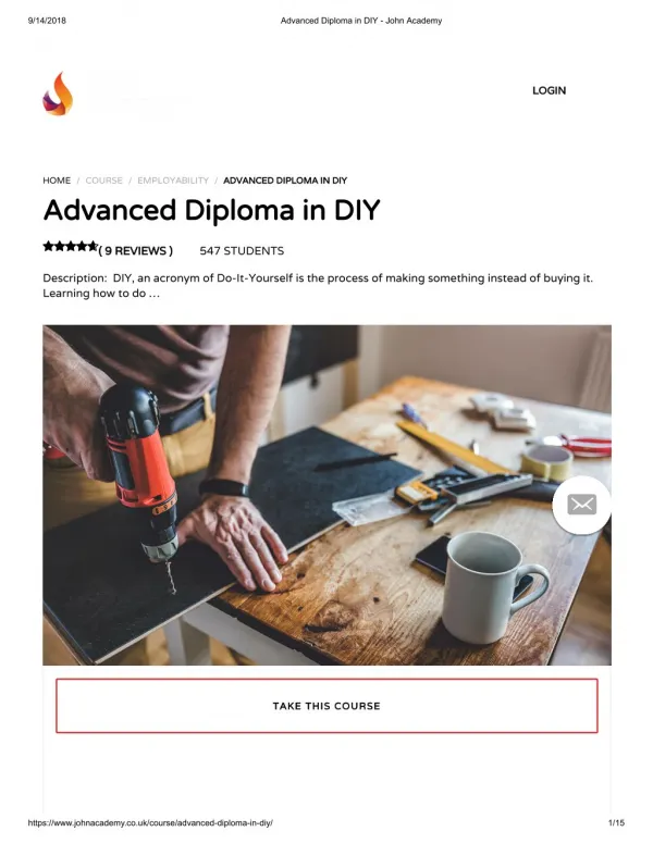 Advanced Diploma in DIY - John Academy