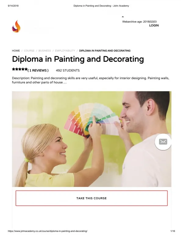 Diploma in Painting and Decorating - John Academy