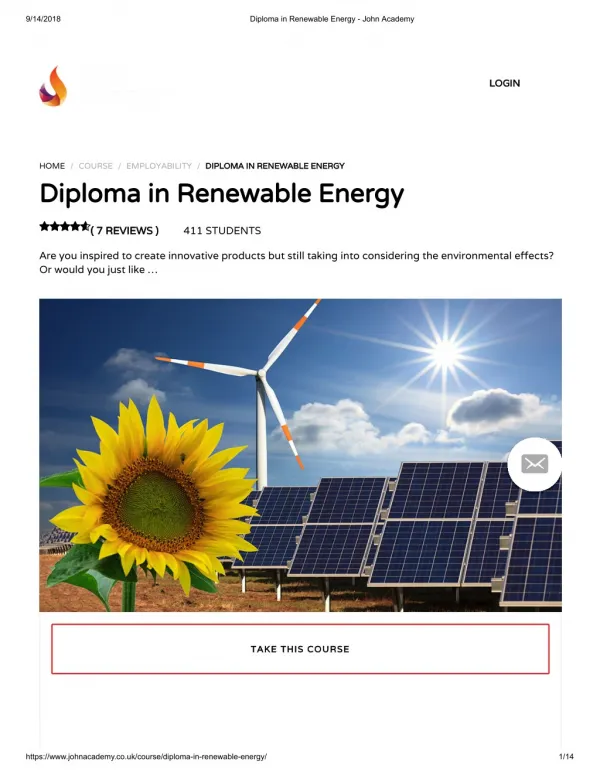Diploma in Renewable Energy - John Academy