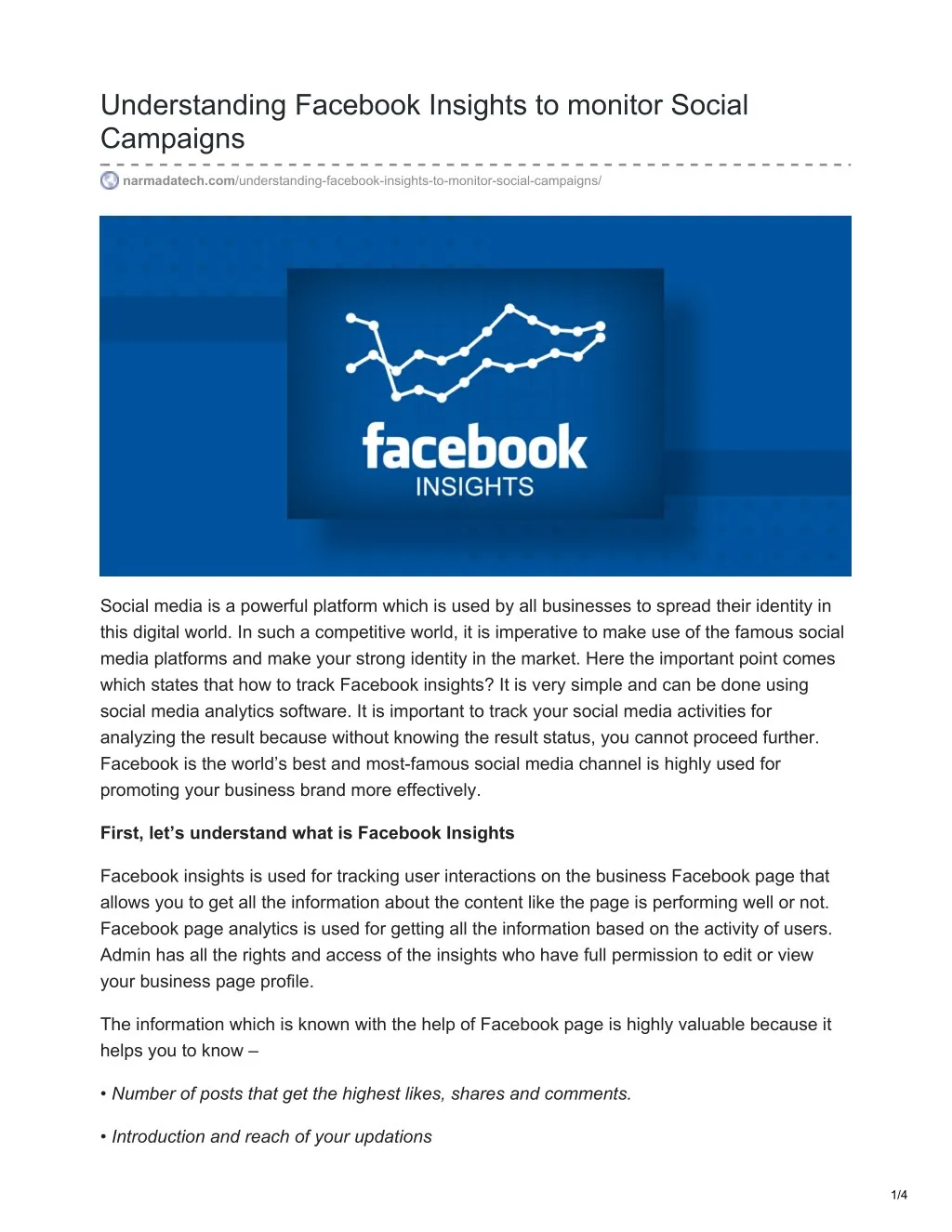 understanding facebook insights to monitor social