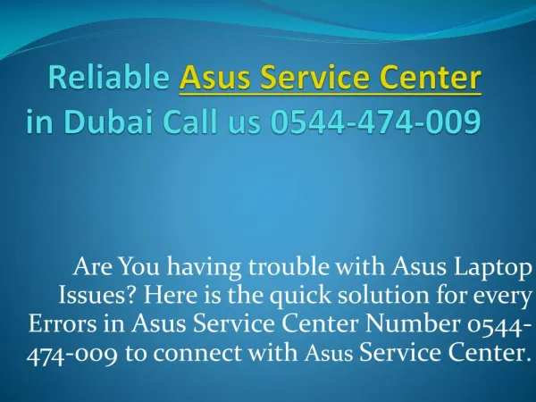 Reliable Asus Service Center in Dubai