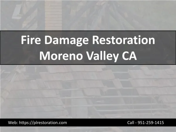 Fire Damage Restoration Moreno Valley CA
